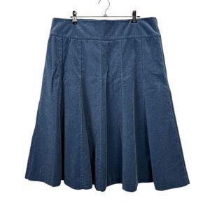 Boden Velvet Blue A-Line Skirt Size Zipper Flattering Seams Size 16L